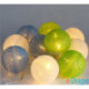 IRIS Gömb alakú 6cm/színes fonott/1,5m/zöld-kék-fehér/10db LED-es/USB-s fénydekoráció (104-15)