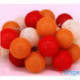 IRIS Gömb alakú 6cm/színes fonott/4,5m/piros-narancs-meleg fehér/30db LED-es/USB-s fénydekoráció (104-42)