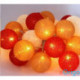 IRIS Gömb alakú 6cm/színes fonott/4,5m/piros-narancs-meleg fehér/30db LED-es/USB-s fénydekoráció (104-42)