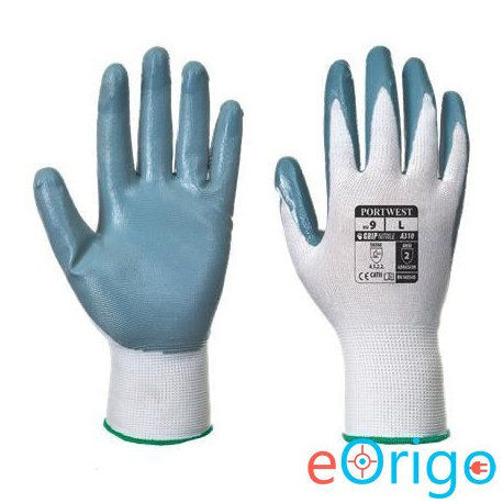 Védőkesztyű ˝Flexo Grip˝, nitril L méret szürke-fehér (1 pár/csomag) (A310GRWL) Védőkesztyű ˝Flexo Grip˝, nitril L méret szürke-fehér (1 pár/csomag) (A310GRWL)