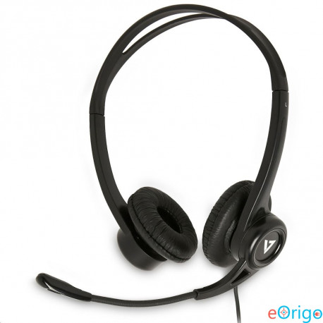 V7 Essentials USB Stereo HU311-2EP mikrofonos fejhallgató fekete