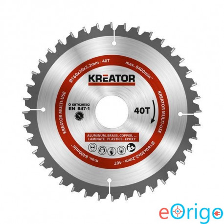 Kreator KRT020502 körfűrészlap 160mm 40T