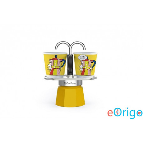 Bialetti mini Express Lichtenstein 2 személyes kávéfőző szett sárga (1405/MR) Bialetti mini Express Lichtenstein 2 személyes kávéfőző szett sárga (1405/MR)