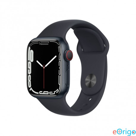 Apple Watch Series 7 GPS+Cellular 41mm éjfekete aluminium tok, éjfekete sportszíj (MKHQ3HC/A)