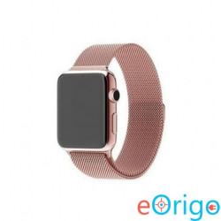 Mybandz Apple Watch 42/44mm Milánói fém óraszíj pink-arany (APW421562)