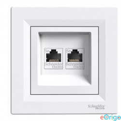 Schneider ASFORA 2xRJ45 Cat5e UTP aljzat fehér (EPH4400121)