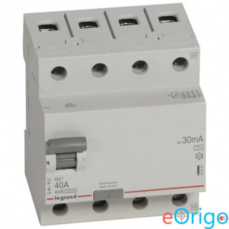 Legrand 402075 RX3 40A A 30mA 4 pólusú áram-védőkapcsoló Legrand 402075 RX3 40A A 30mA 4 pólusú áram-védőkapcsoló