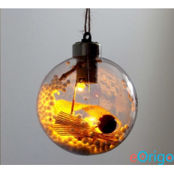 IRIS Gömb alakú /G/ 8cm meleg fehér műanyag-akril LED-es fénydekoráció (301-03)