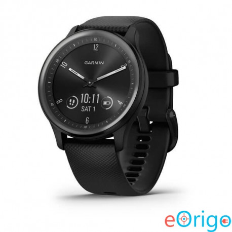Garmin vívomove Sport fekete szilikon szíjjal szürke órakerettel (010-02566-00)