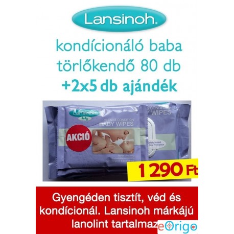 Lansinoh 20540 baba törlőkendő (80 db)