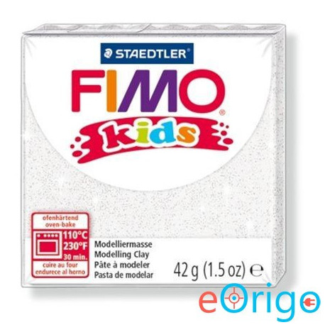 FIMO ˝Kids˝ gyurma 42g égethető glitteres fehér (8030-052)