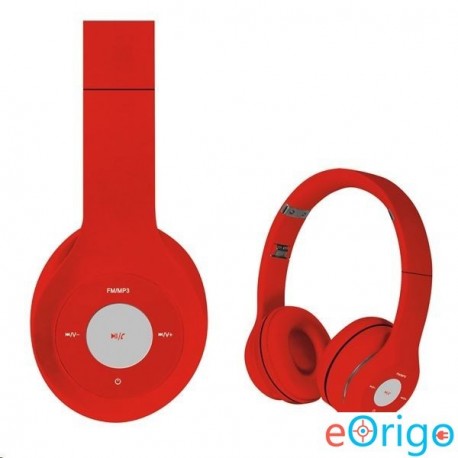 OMEGA Freestyle Vezetéknélküli mikrofonos fejhallgató piros