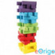 Bino Toys Jenga színes fa toronyépítő készlet 60db-os
