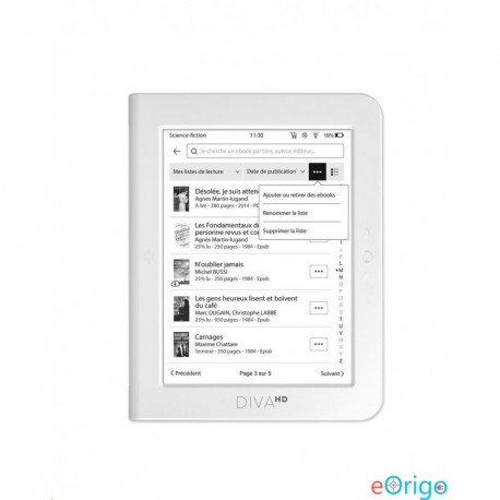 Bookeen Diva HD 6˝ E-Ink eBook olvasó fehér (CYBD6F)
