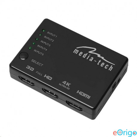 Media-Tech MT5207 5 portos HDMI Switch 4K