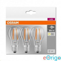 Osram BASE Clas LED fényforrás E27 6.5W Körte hideg fehér filament (3db) (4058075819535)